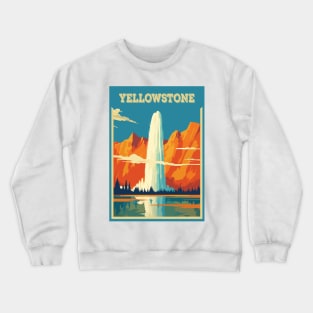 National park Yellowstone, Usa, Travel Poster Crewneck Sweatshirt